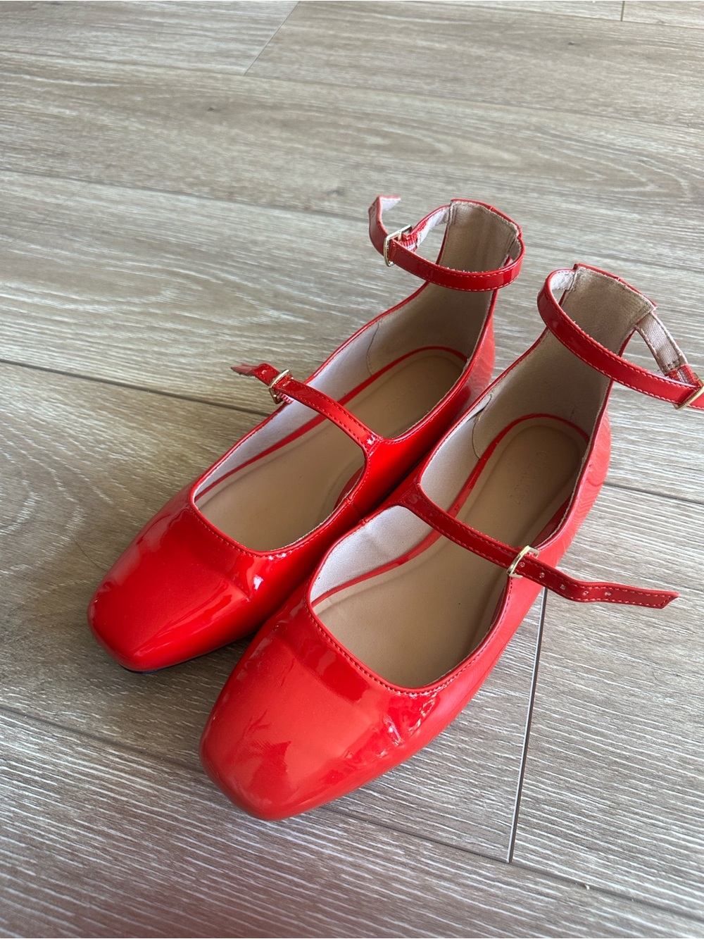 Old Navy Red Patent Mary Jane Ankle Strap Shoes